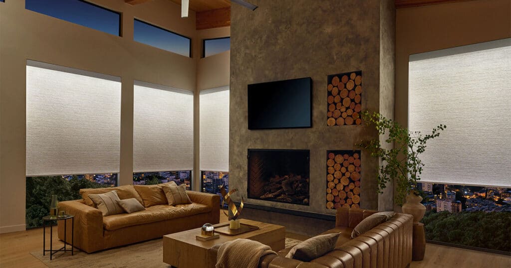 Aura® Illuminated Shades at Night