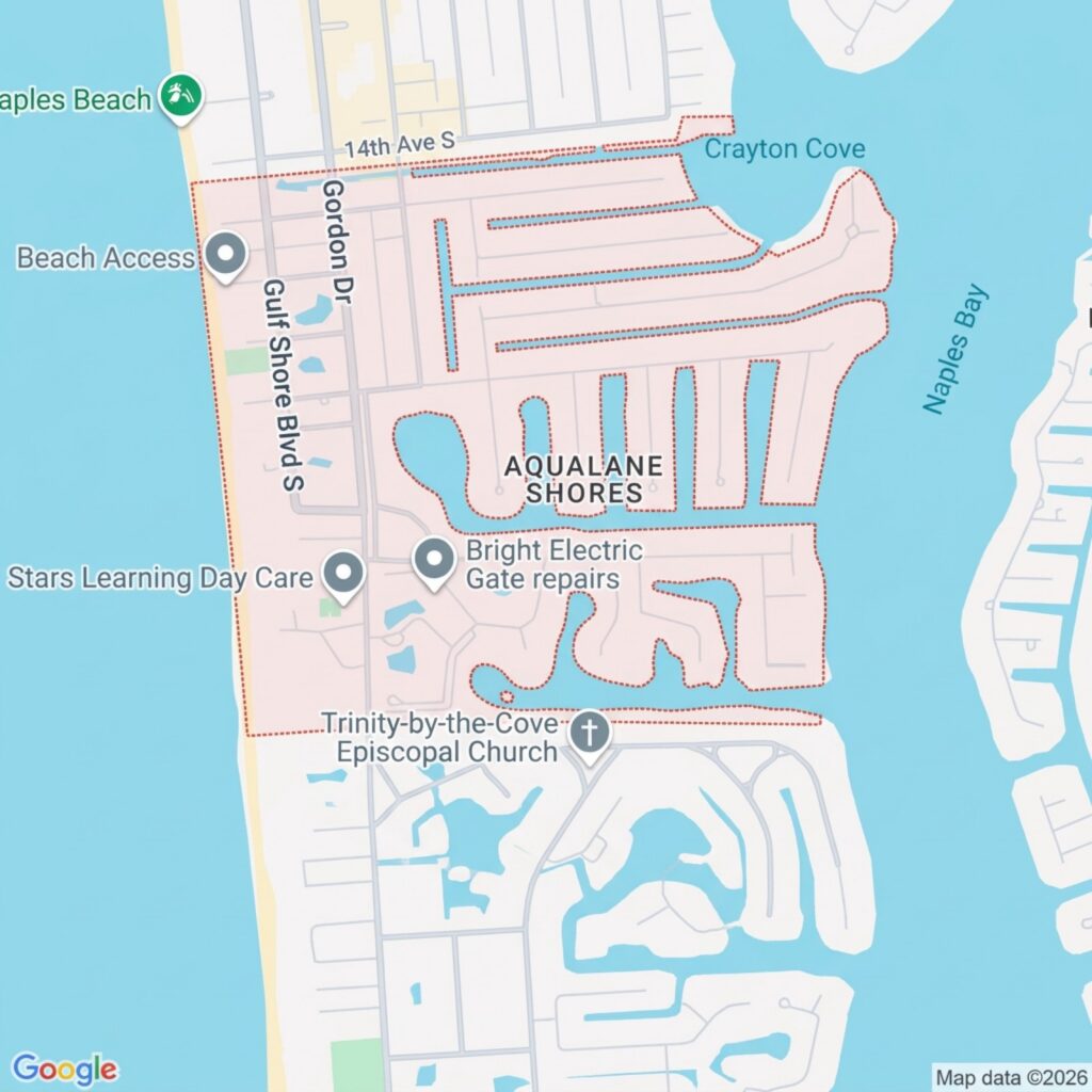 google maps image of Aqualane Shores, Naples, FL