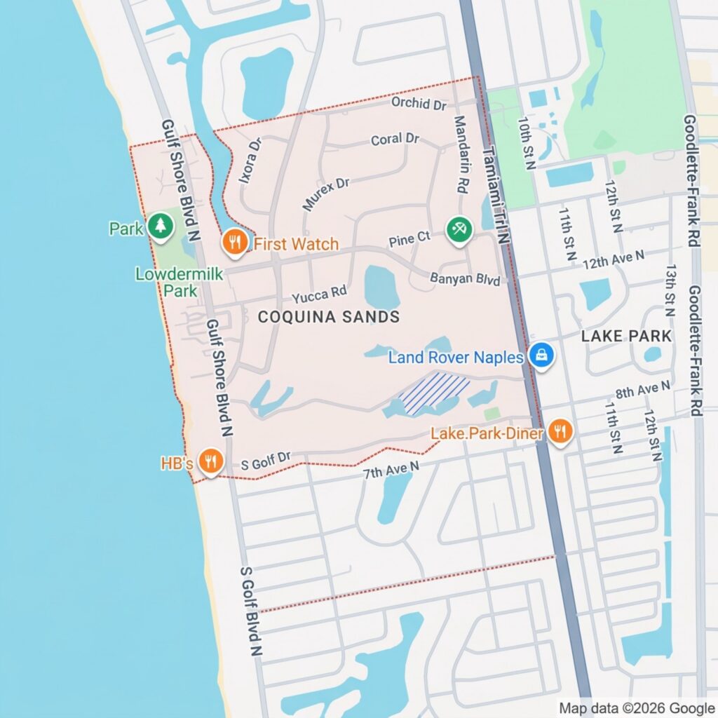 google maps image of Coquina Sands, Naples, FL