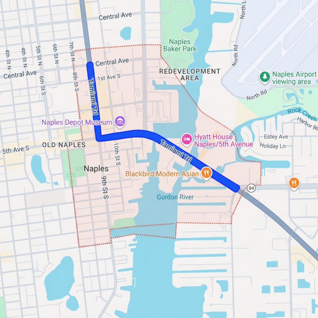 google maps image of Tamiami Trail, Naples, FL